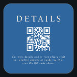 Parker Wedding QR Code Quadratischer Aufkleber<br><div class="desc">Dieses Hochzeitsdesign zeigt ein elegantes und formales Design, das sich perfekt für eine anspruchsvolle Zeremonie eignet. Die Einladung zeigt eine minimalistische Ästhetik, mit klaren Linien und einem Schwerpunkt auf Typografie. Die Namen werden in einem klassischen Serif-Schriftart prominent dargestellt, was dem Stück eine zeitlose Gnade verleiht. Die Verwendung eines einfachen Ampersands...</div>