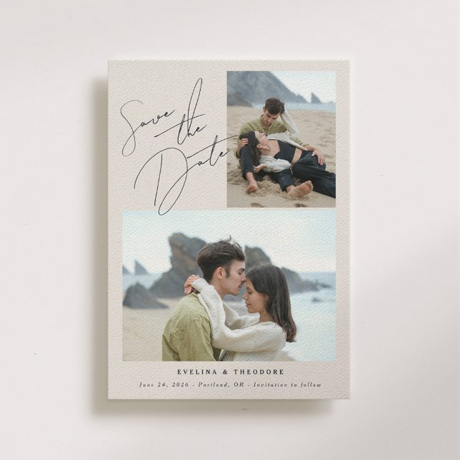 Parker Zwei-Foto-Hochzeit sparen das Datum Save The Date (Von Creator hochgeladen)