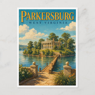 Parkersburg West Virginia Blennerhassett GeoSaga Postkarte