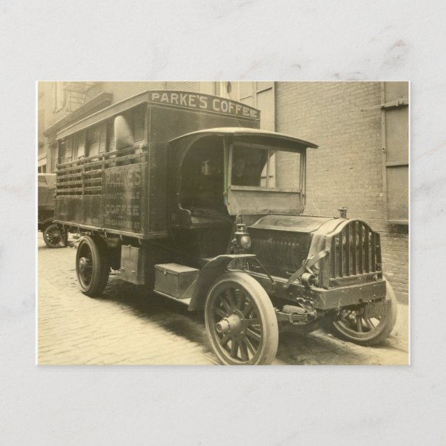 Parke's Coffee Truck - 1920 Postkarte (Vorderseite)