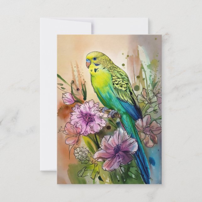 Parkett und violette Blumen Dankeskarte (Vorderseite)