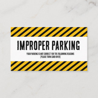 Parking Incorrectly complaint card Visitenkarte