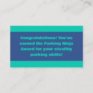 Parking Ninja Award Visitenkarte