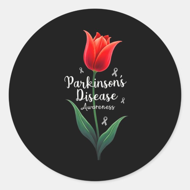 Parkinson Disease Awareness Tulip April Monat Runder Aufkleber (Vorderseite)