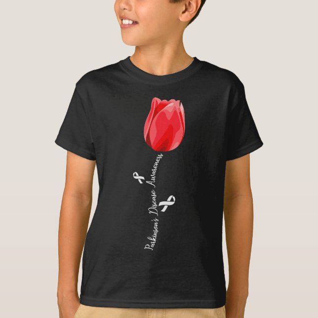 Parkinson Disease Awareness Tulip April Monat T-Shirt (Vorderseite)