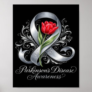Parkinson-Krankheit Bewusstsein Silberband und Poster