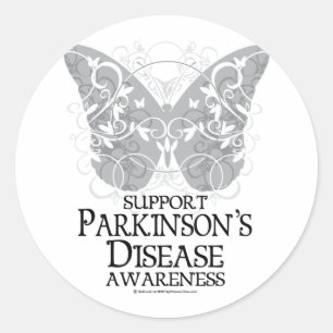 Parkinson-Krankheits-Schmetterling Runder Aufkleber