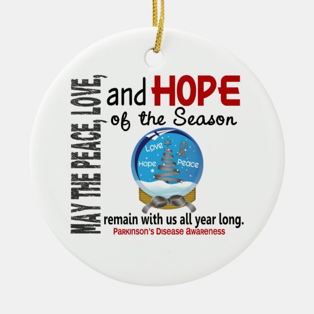 Parkinson-Krankheits-Weihnachten3 SnowGlobe Keramik Ornament (Vorne)