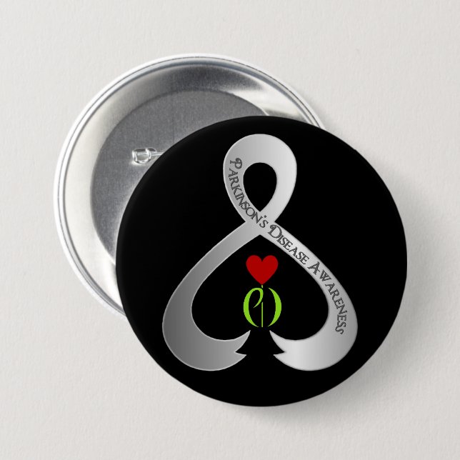 Parkinson's Awareness Ribbon Button (Vorne & Hinten)