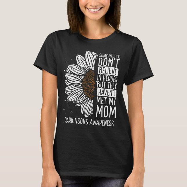 Parkinsons Awareness Ribbon Mom Warrior T-Shirt (Vorderseite)