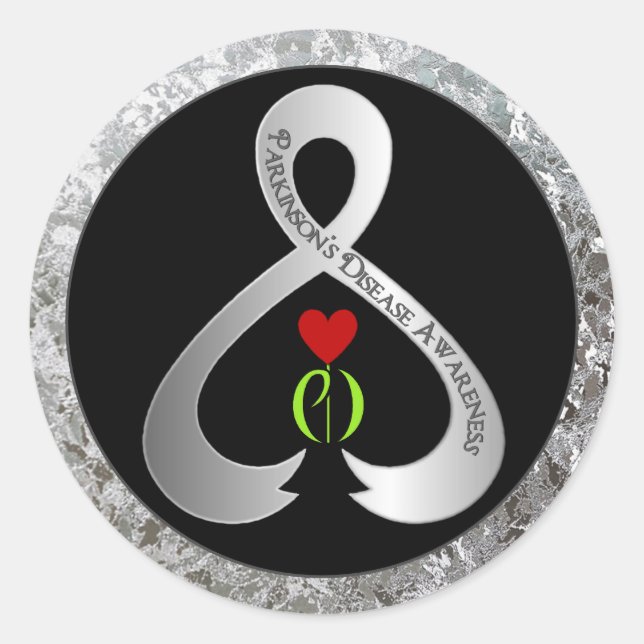 Parkinson's Awareness Ribbon Runder Aufkleber (Vorderseite)