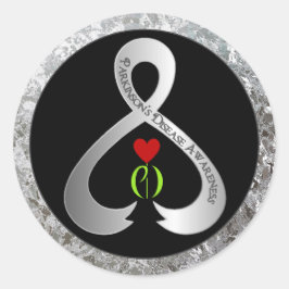 Parkinson's Awareness Ribbon Runder Aufkleber