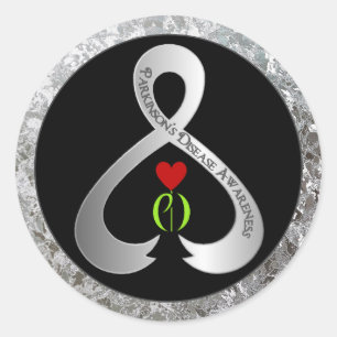 Parkinson's Awareness Ribbon Runder Aufkleber