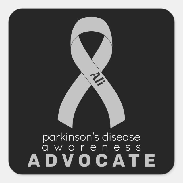 Parkinson's Disease Advocate Black Square Sticker (Vorderseite)