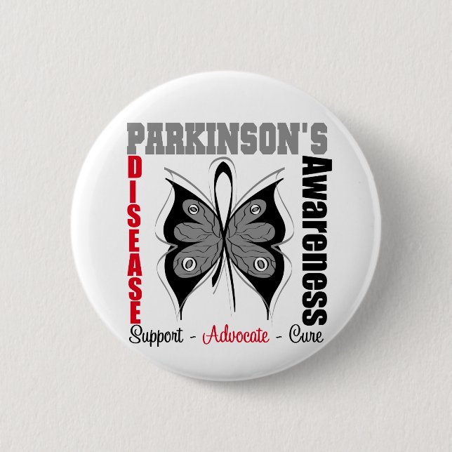 Parkinson's Disease Awareness Butterfly Button (Vorderseite)