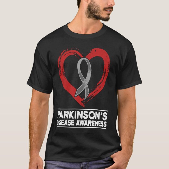 Parkinsons Disease Awareness Heart Warrior Survivo T-Shirt (Vorderseite)