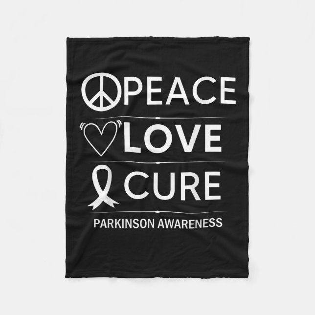 Parkinsons Disease Awareness Peace Liebe Cure Fleecedecke (Vorderseite)