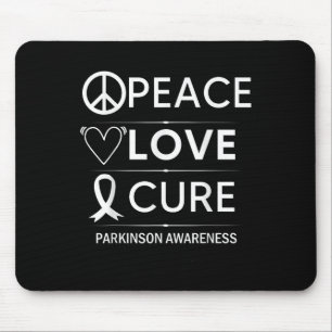 Parkinsons Disease Awareness Peace Liebe Cure Mousepad