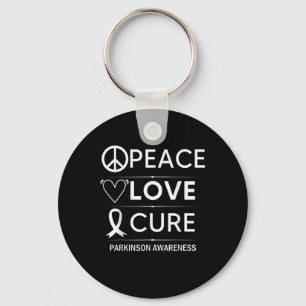 Parkinsons Disease Awareness Peace Liebe Cure Schlüsselanhänger