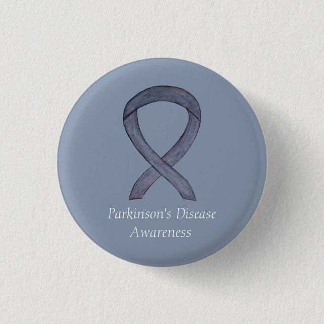 Parkinson's Disease Awareness Ribbon Art Button (Vorderseite)