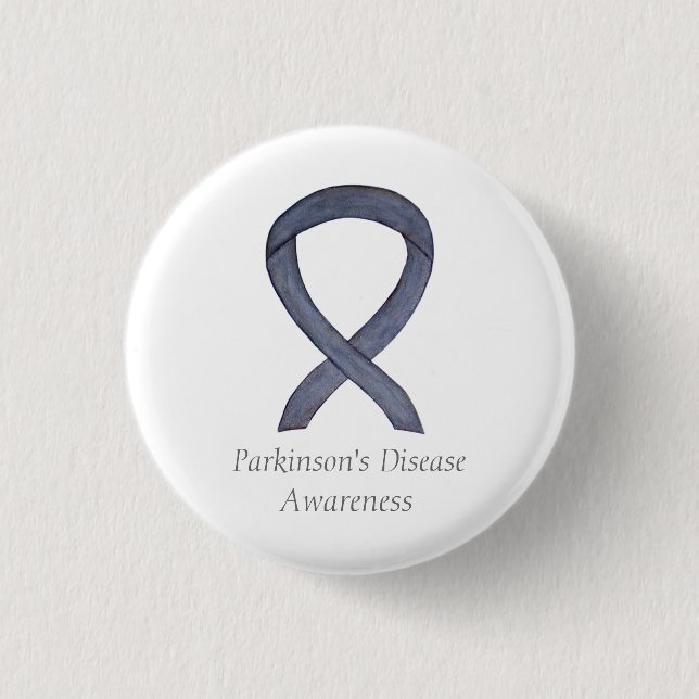 Parkinson's Disease Awareness Ribbon Art Button (Vorderseite)
