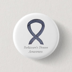 Parkinson's Disease Awareness Ribbon Art Button