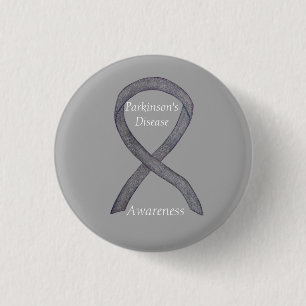 Parkinson's Disease Awareness Ribbon Art Button
