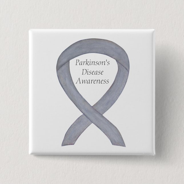 Parkinson's Disease Awareness Ribbon Art Button (Vorderseite)