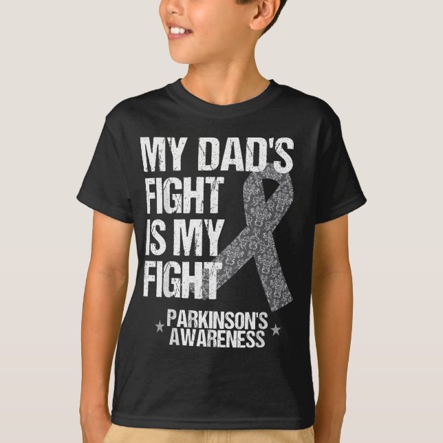 Parkinson's Disease Awareness Vater; s Fight Silve T-Shirt (Vorderseite)