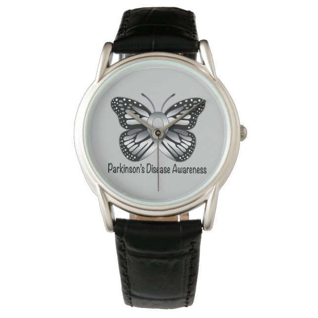 Parkinson's Disease Butterfly Awareness Ribbon Armbanduhr (Vorderseite)