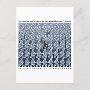 Parkinsons Kämpfe beginnt mit Bewusstsein Postkarte