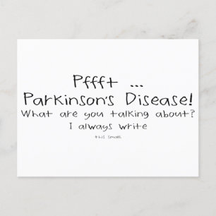 Parkinsons Kleine Schrift Postkarte