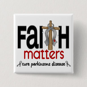 Parkinsons Krankheits-Glauben-Angelegenheits-Kreuz Button