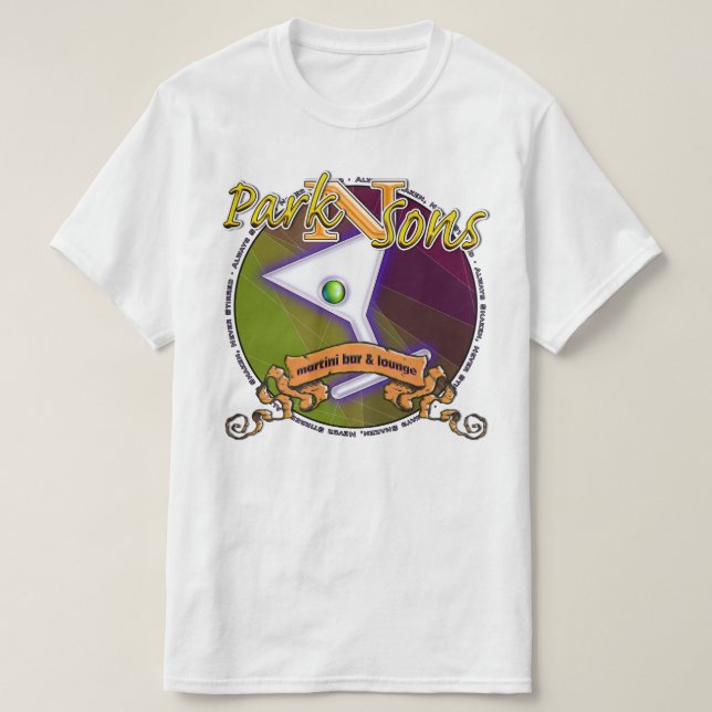 Parkinsons Martini Bar Circle Schütteln immer vorn T-Shirt (Design vorne)