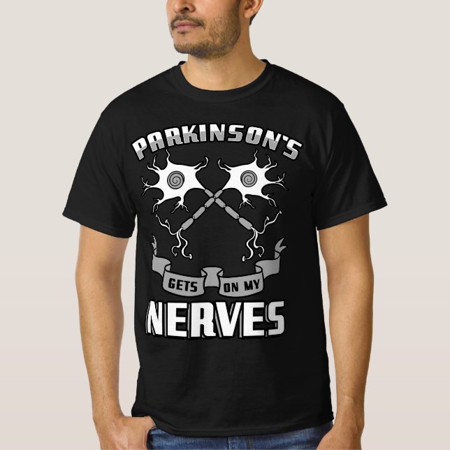 Parkinsons Nerves Degenerative Disorder Gray Ribbo T-Shirt (Vorderseite)