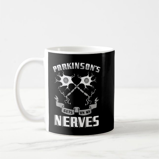 Parkinsons Nerves Degenerative Störung Gray Ribbo Kaffeetasse (Links)