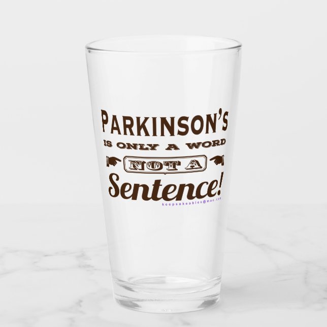 Parkinsons nur ein Wort Glas (Vorderseite)
