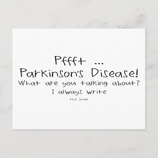 Parkinsons Pffft Small Writing Postkarte (Vorderseite)