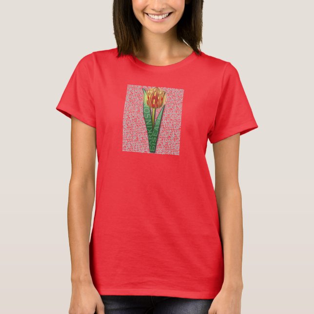 Parkinsons Stärke Burst Tulip RednYellow T-Shirt (Vorderseite)