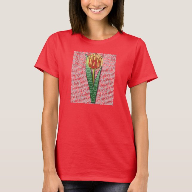 Parkinsons Stärke Burst Tulip RednYellow T-Shirt (Vorderseite)