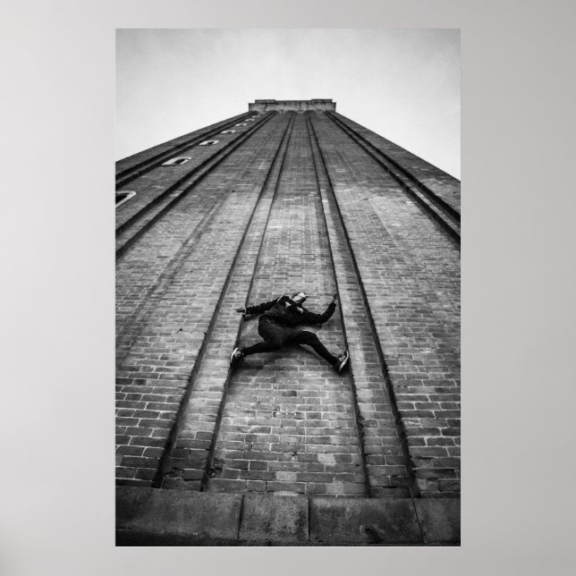 Parkour Athlete Klettersteig San Marco Tower Poster (Vorne)
