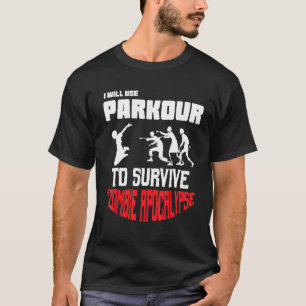 Parkour City Jumper Sport Parkplatz Gratis Laufen T-Shirt
