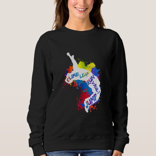 Parkour City Ninja Free Running Jump Leap Vault At Sweatshirt (Vorderseite)