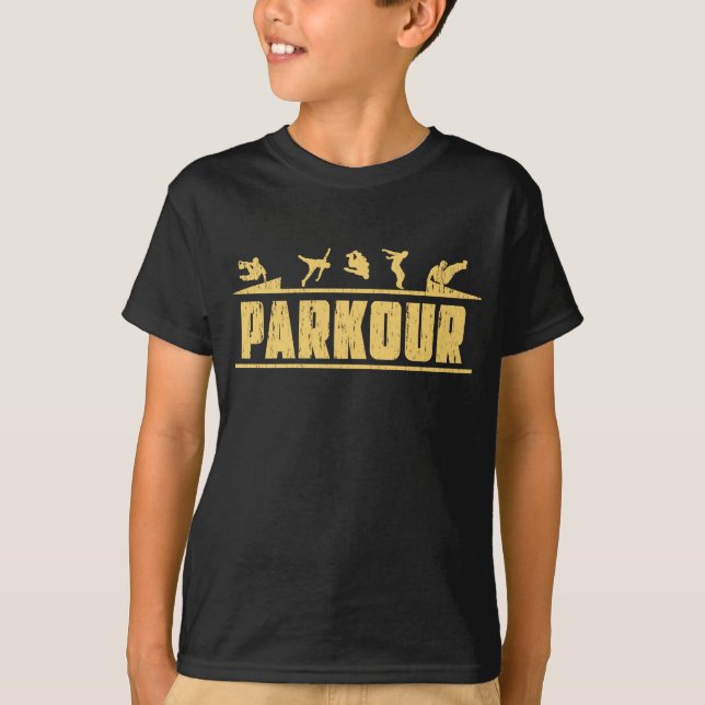 Parkour Durchgehen-extreme Sport-Bremsungs-freier T-Shirt (Vorderseite)
