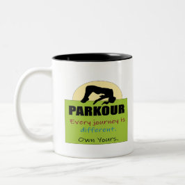 Parkour-Every Journey ist eine andere eigene Reise Zweifarbige Tasse