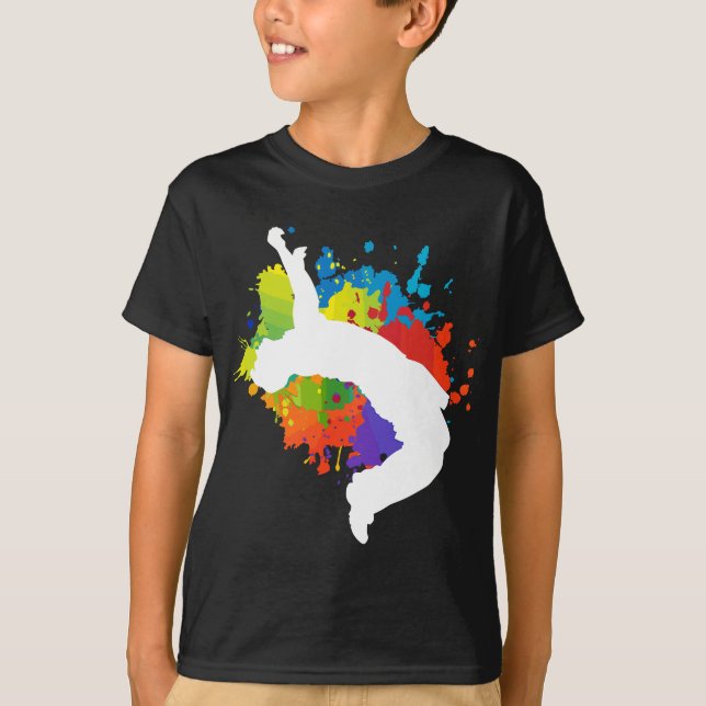 Parkour Free Running Jumping Stadt Ninja Geschenk T-Shirt (Vorderseite)