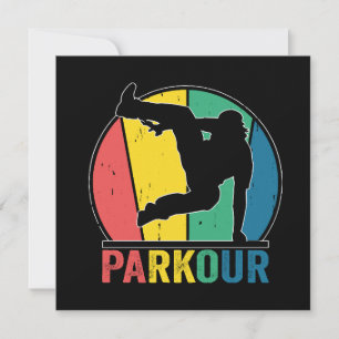 Parkour Free Running Training Traceur Retro Einladung