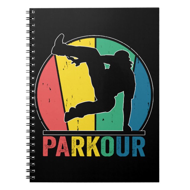 Parkour Free Running Training Traceur Retro Notizblock (Vorderseite)