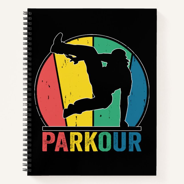 Parkour Free Running Training Traceur Retro Notizbuch (Vorderseite)