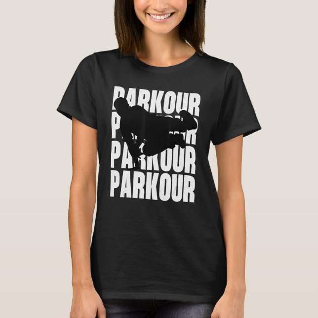 Parkour Freerunner Freerunning Traceur Bold Silhou T-Shirt (Vorderseite)